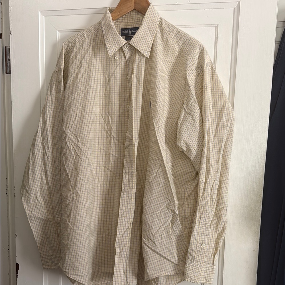Ralph Lauren Yellow Checkered Dress Shirt